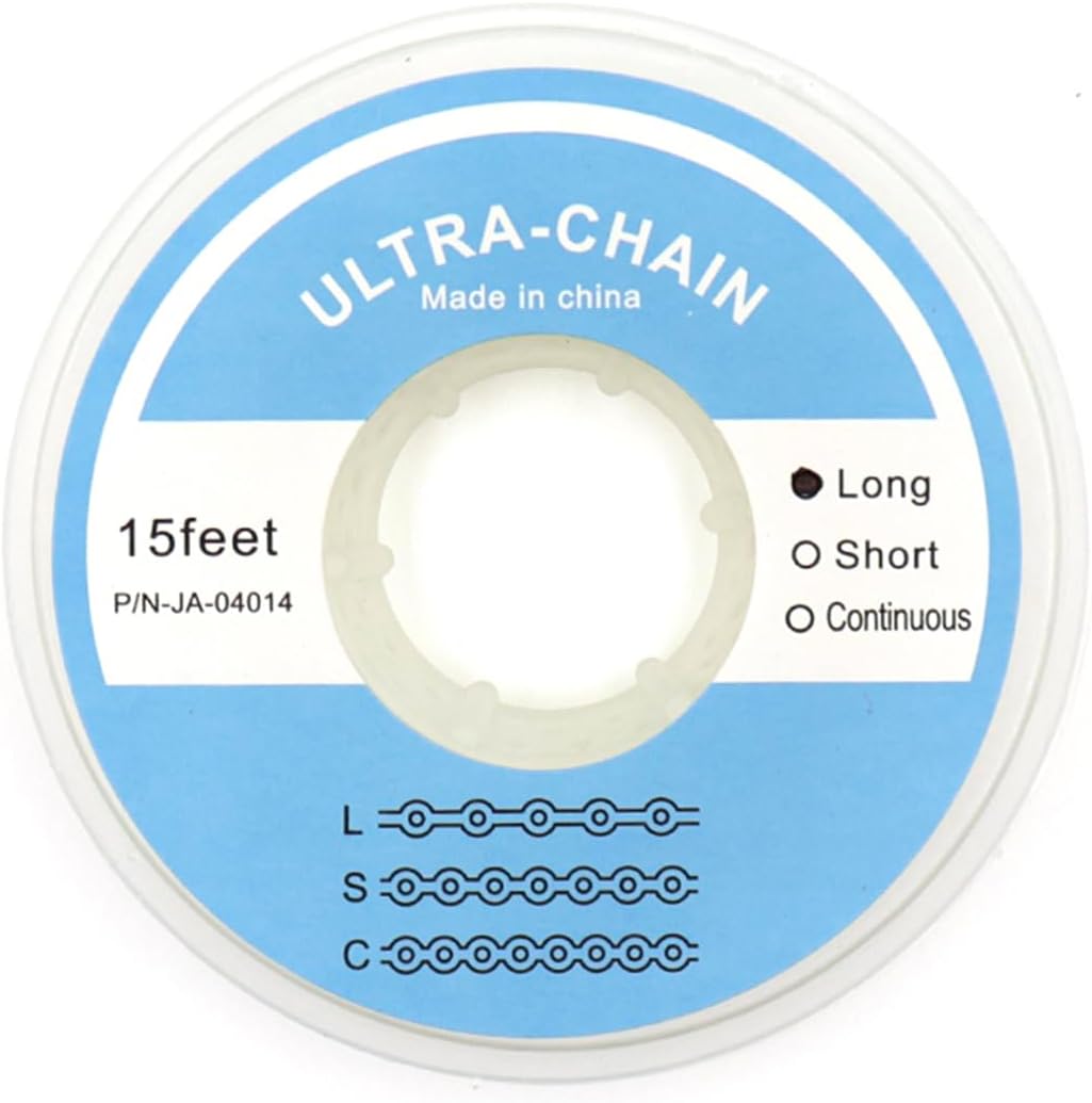 15Feet Dental Orthodontic Elastic Rubber Power Chains Braces Bands Long/Closed/Short (Long, White)