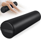 Noverlife Full Round Bolster Pillow for Legs, 26 x 6 inch PU Leather Bolster for Massage Table with Strap Handle Under Knee Pillow, Under Back Ankles Pain Relief Massage Table Bolster for Yoga & Spa