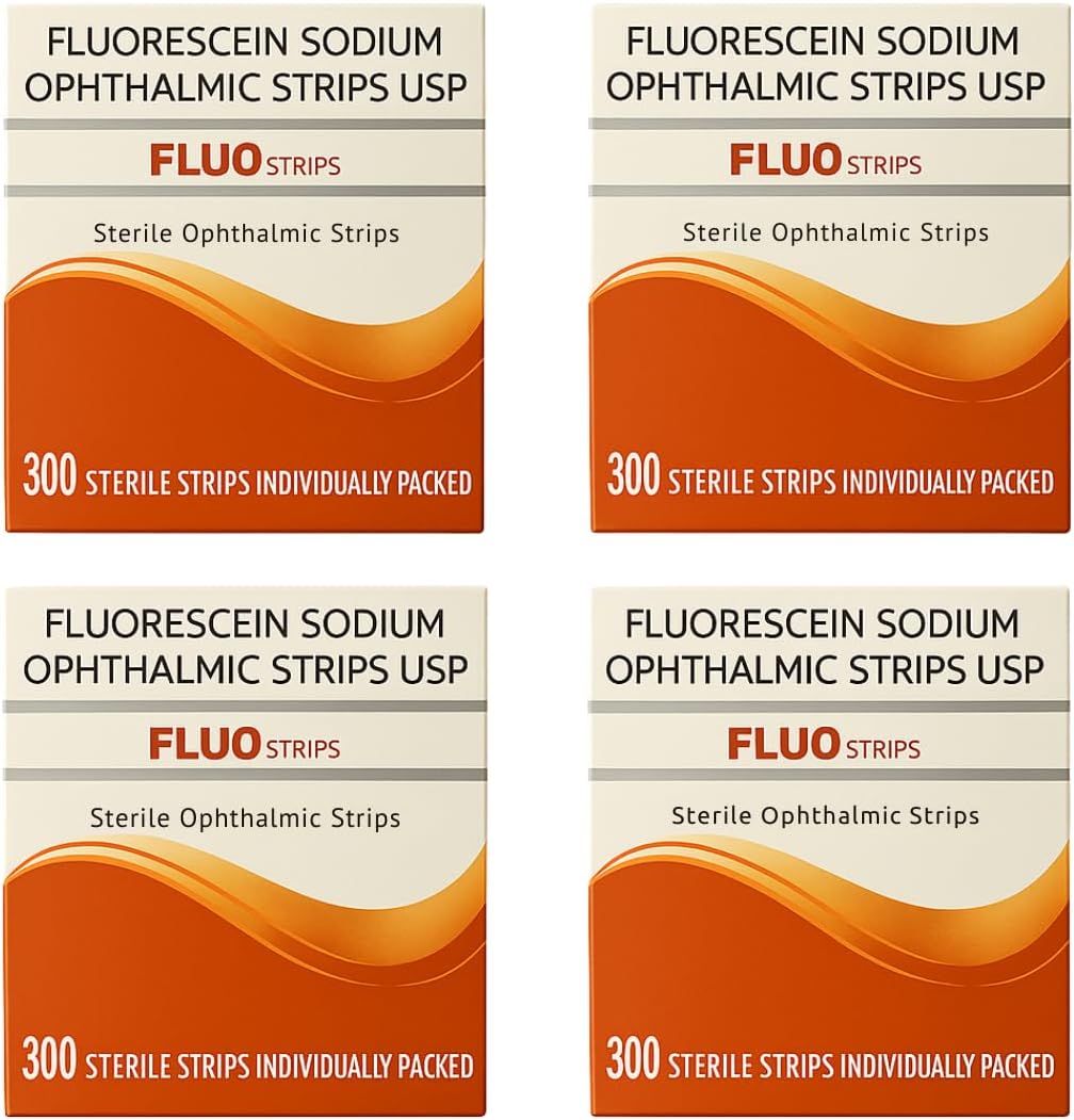 Ophthalmic Fluoro Touch Strips - 1200 Strips -(4 x 300=1200 Count)