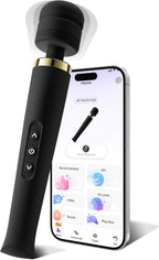 Toendi Premium Massager Tools for Beginners AI-Sync App Control Body Massager with 8 Speeds & 5 Modes, 360° Head Massager Waterproof Massager, Massage Wand for Women, Men, Couple