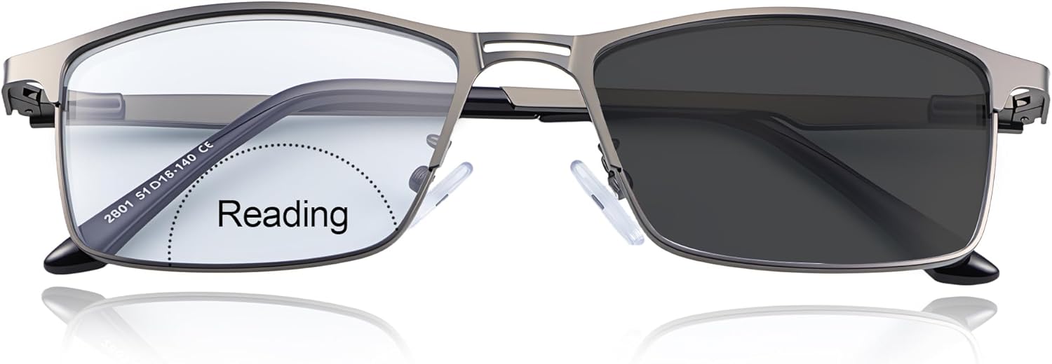 YIMI Photochromic Bifocal Reading Glasses UV Outdoor Sunglasses Computer Anti Blue Light Transition Eyeglasses for Men Women