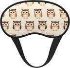 Eye Sleep Masks for Women Men - Cute Owl Print Comfy Elastic Band Blackout Travel Eye Masks for Sleep Airplane, Night Sleeping Mask Cover for Nap and Party Games