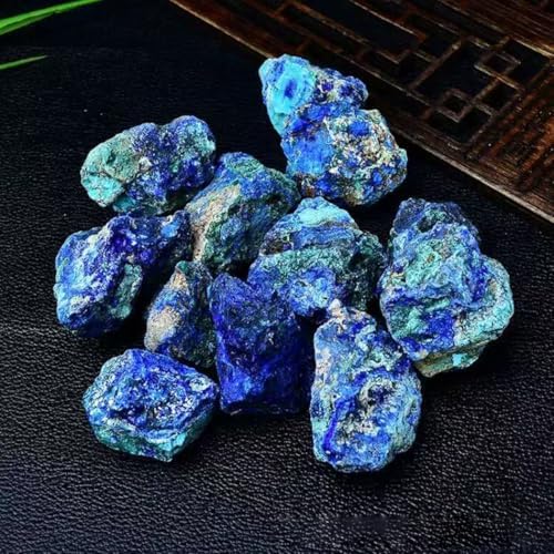 Erliway 1 Pcs Azurite Raw Stone, Natural Raw Azurite Malachite Crystal, 1.2-1.57" Rough Azurite Malachite Mineral Specimen Combination Stone for Home Office Decor Display & Spiritual Use
