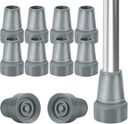 Crutch Tips, 8 Pack 3/4 Inch Rubber Crutch Accessories Replacement Rubber Cane Tips with Metal Washer (Grey)