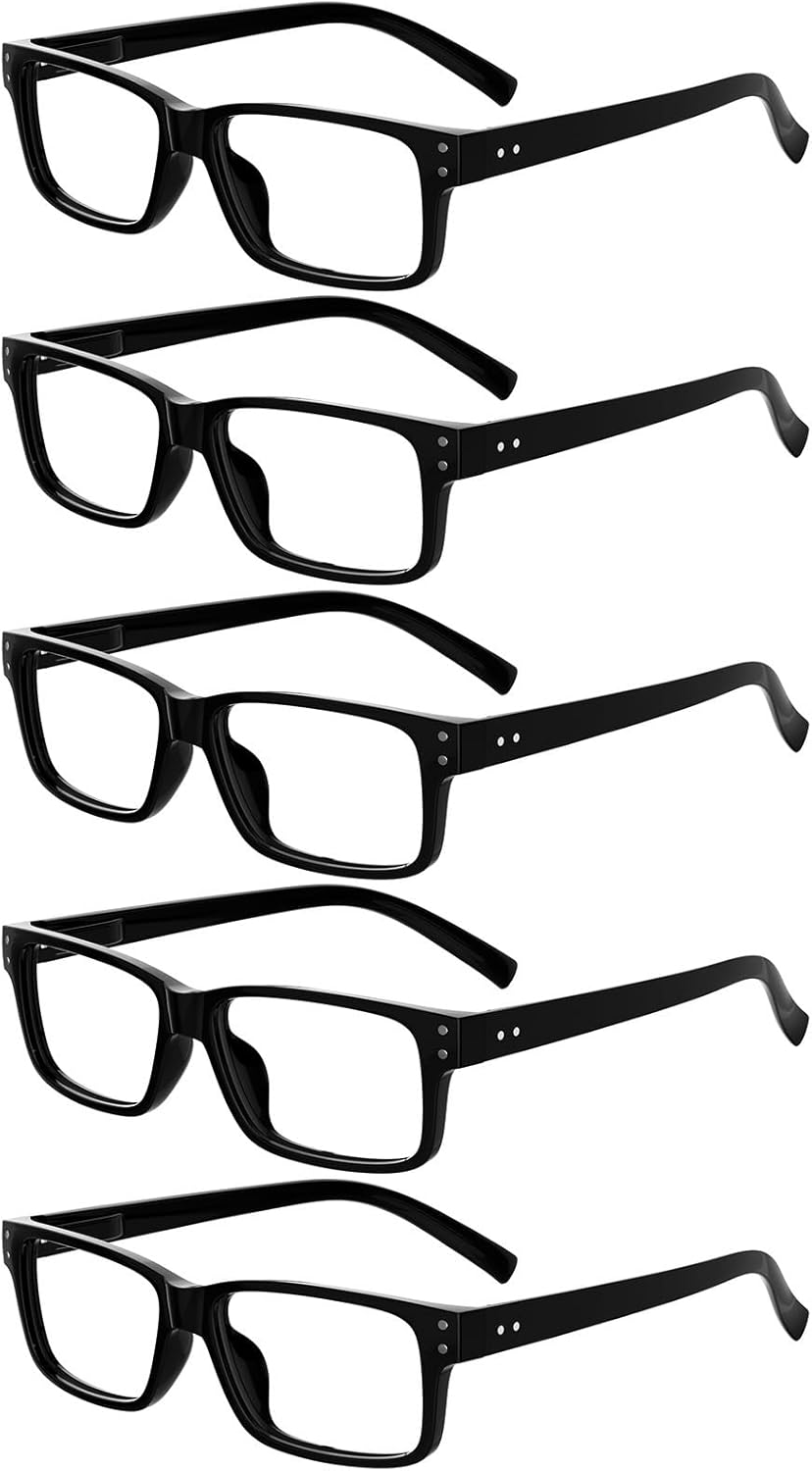 Eyekepper Vintage Reading Glasses for Men - 5 Pack Spring Hinges Classic Readers