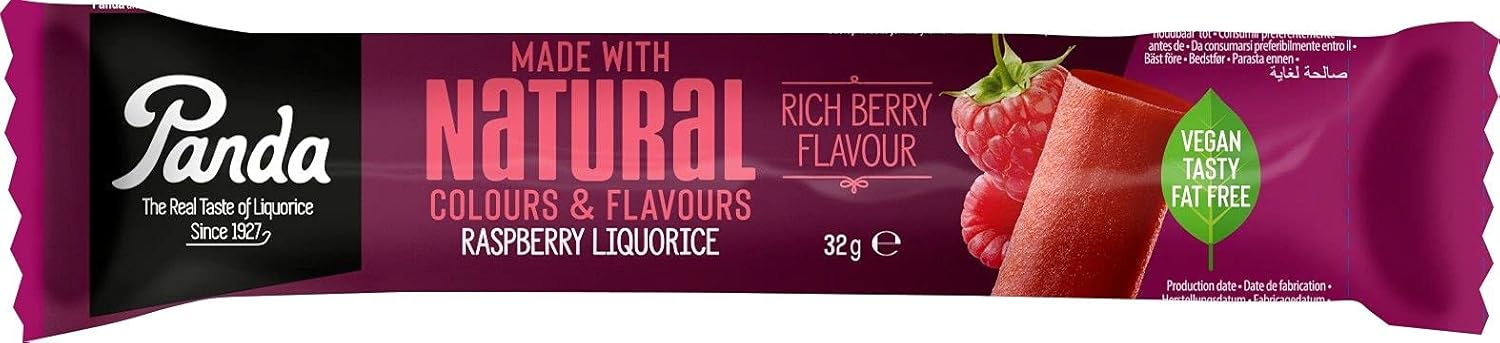 Panda Raspberry Liquorice Bar 32g (pack of 36)
