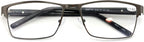 V.W.E. Men Premium Rectangle Metal with Plastic Temple Extra Large Reader - 152mm Wide Frame Reading Glasses