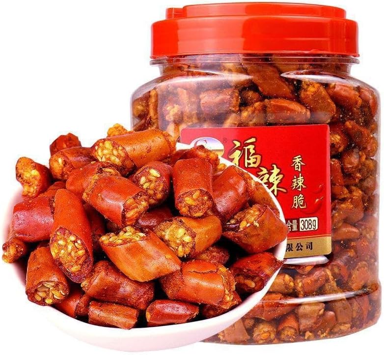 Instant crispy and crispy chili peppers 308g/can,Guizhou specialty,snacks spicy and crispy,spicy snacks,dried chili peppers,seasonings,Spicy strips，ide dishes，chili paste，Sesame pepper (1 can)