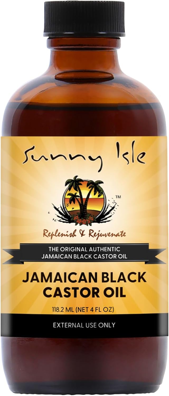 Sunny Isle Jamaican Black Castor Oil 4 Fl Oz - 100% Natural, Hexane Free, Moisturizing - Hair, Scalp and Skin