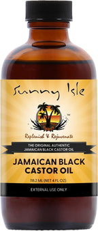 Sunny Isle Jamaican Black Castor Oil 4 Fl Oz - 100% Natural, Hexane Free, Moisturizing - Hair, Scalp and Skin