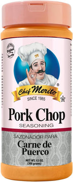 Chef Merito® | Pork Chop Seasoning | 14 Ounces | Large Bottle | Great for Grilling and Oven Baking |