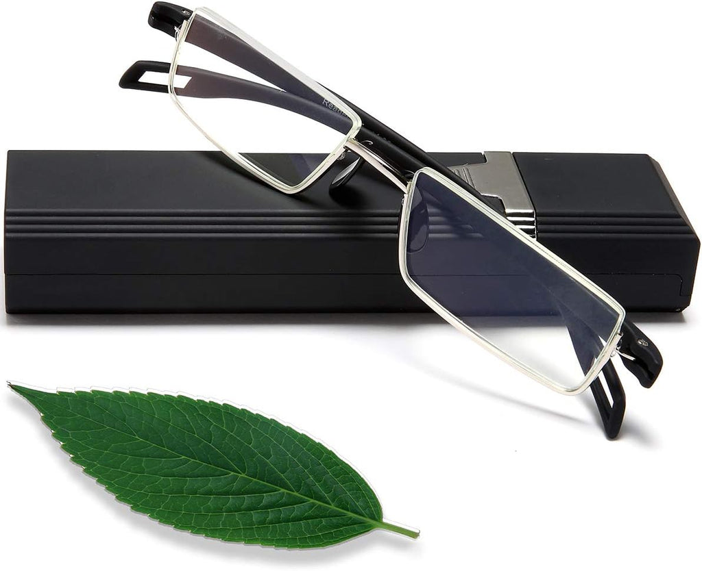 EYEURL Half Frame Reading Glasses Blue Light Blocking Computer Readers for Men Women Lightweight Anti Glare TR90 Black 1.5