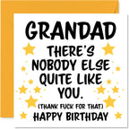 Stuff4 Grandad Birthday Card - Nobody Else Quite Like You - Happy Birthday Card for Grandad from Grandson Granddaughter, 5.7 Inch rude funny Bday Greeting Cards