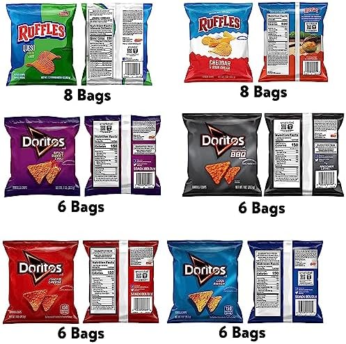 Frito-Lay Ruffles and Doritos Bold Variety Pack, 1 Ounce (Pack of 40)