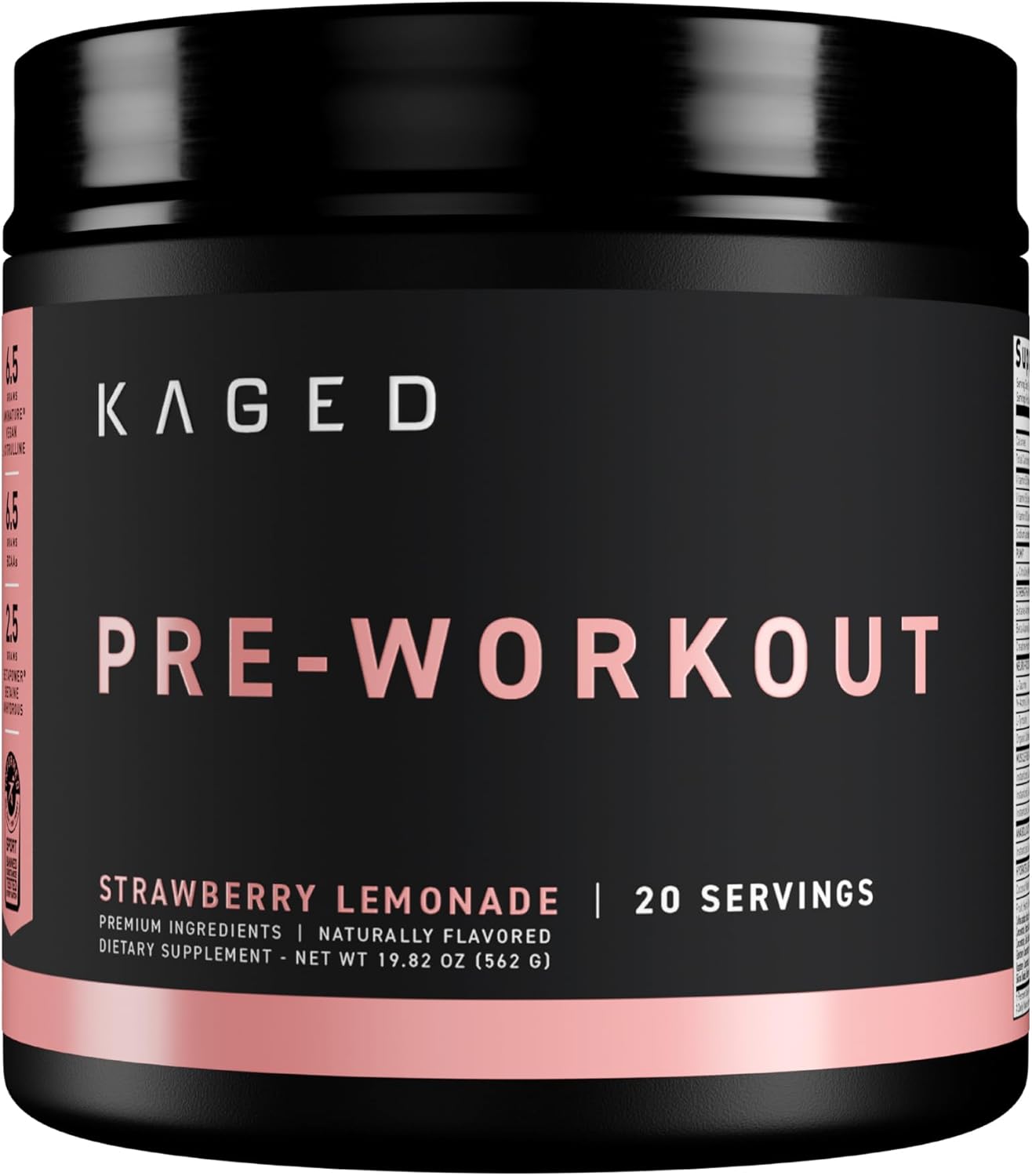 Kaged Original Pre Workout Powder | Strawberry Lemonade | Pre Formulated with Creatine, Beta Alanine, Pure Caffeine | 20 Servings