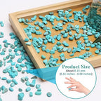 QICQDRAM Howlite Turquoise Small Tumbled Chips 0.9 Lb/405g Crystal Stone Decorative Pebbles for Home Decoration & Fish Turtle Tank, Vase Filler, Plants Decor
