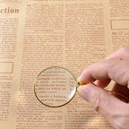 Mini Portable 5X Magnifer 42mm/1.7" with Alloy Chain Necklace Hanging Magnifying Glass for Reading Newspaper,Magazine,Map, Science Class,Hobby, Jewelry,Inspects,Rocks,Low Vision (Gold)