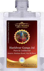 Yogic Mantra Gangajal Holy Water | 200 ml Pouch | Pure Natural Unfiltered Ganga Jal for Pooja | Himalayan Mountain Water Sourced at Brahma Kund, Har Ki Pauri, Haridwar | Sacred Gangajal for Puja