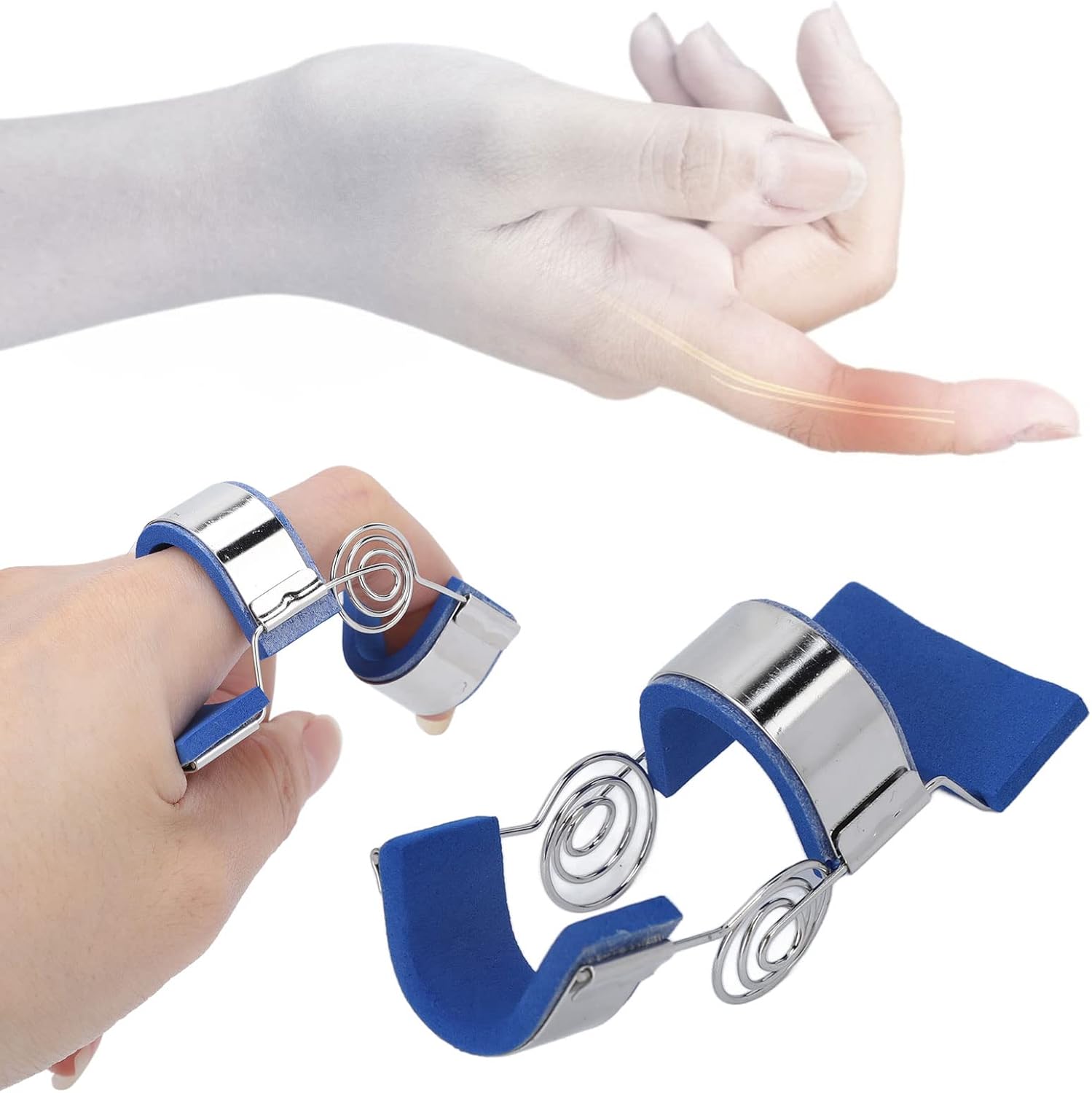 ZJchao Finger Extension Splint, Finger Pressing Device Rehabilitation Straighten Training Finger Splint Easily Wear Adjustment Joint Exerciser Actuator Extension Assist for Finger