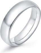 KAZITSAN 2mm 4mm 6mm Stainless Steel Rings for Women Men High Polish Plain Dome Silver/Gold/Rose Gold Wedding Band Comfort Fit