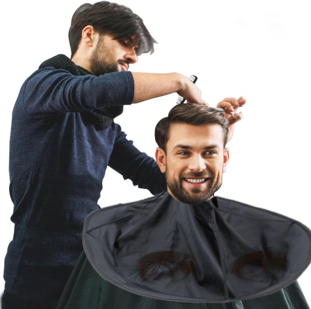 FILFEEL Barber Cloak, Hair Cutting Cape Umbrella Salon Barber Hairdressing Hair For Adult (12-Black)