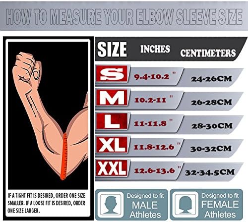 Elbow Sleeves (Pair),Support for Weightlifting,Powerlifting,Squat,Basketball and Tennis,5mm Neoprene Compression Brace for Both Women and Men (Large, Black New)