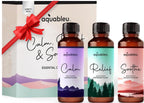 Essential Message Oil Gift Set – Serenity Trio Sooth, Calm, Relief Includes Lavender, Peppermint & Eucalyptus Massage Oil Blends 80 ML in Beautiful Packaging – Great Gift for Women