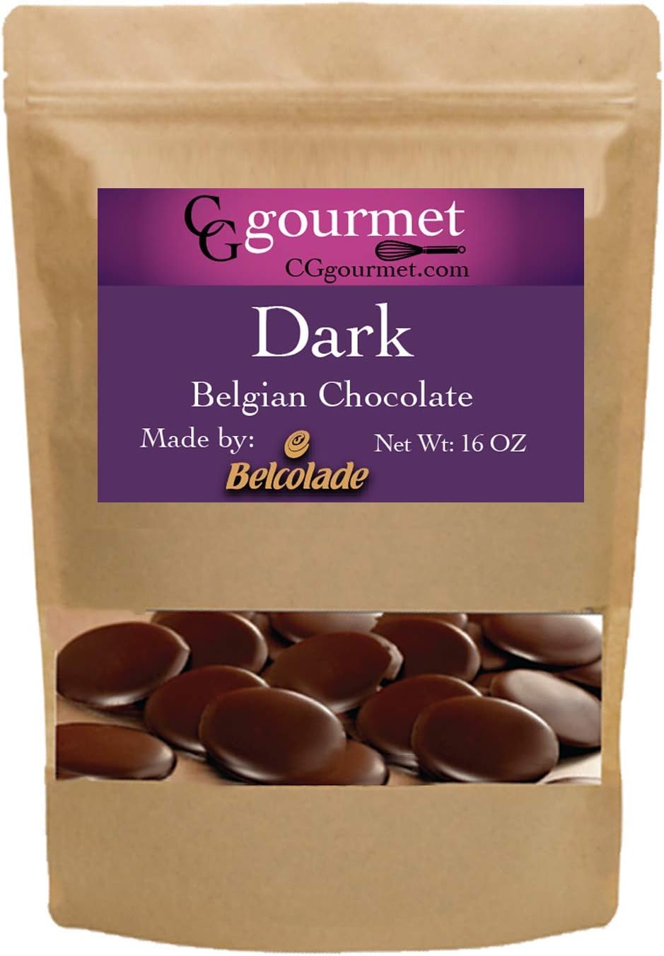 Belcolade Belgian Baking Dark Chocolate Wafers - 16 OZ -1LB Noir Superieur 60%