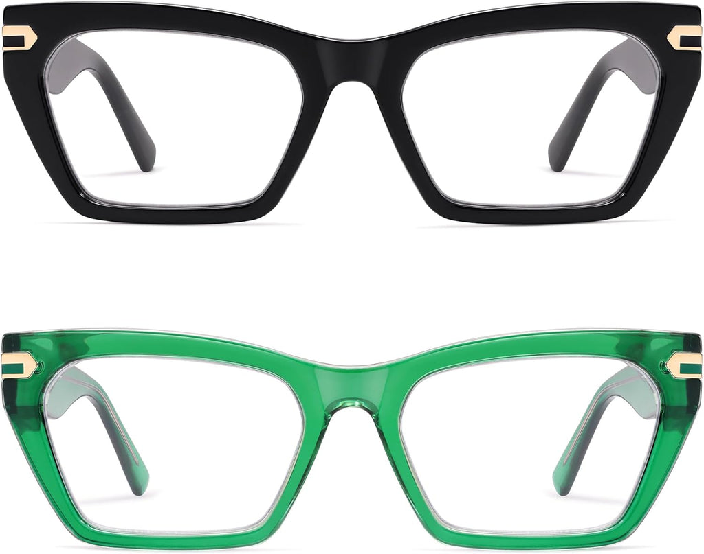 AMOMOMA Oversized Cat eye Reading Glasses for Women,Men,Men Blue Light Blocking Computer Readers Spring hinge AM6148