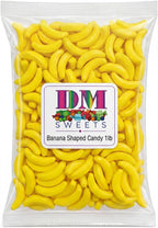 Banana Shaped Candy - 1 lb Bulk Bag of Crunchy Fruit Flavor Nostalgic Retro Treat