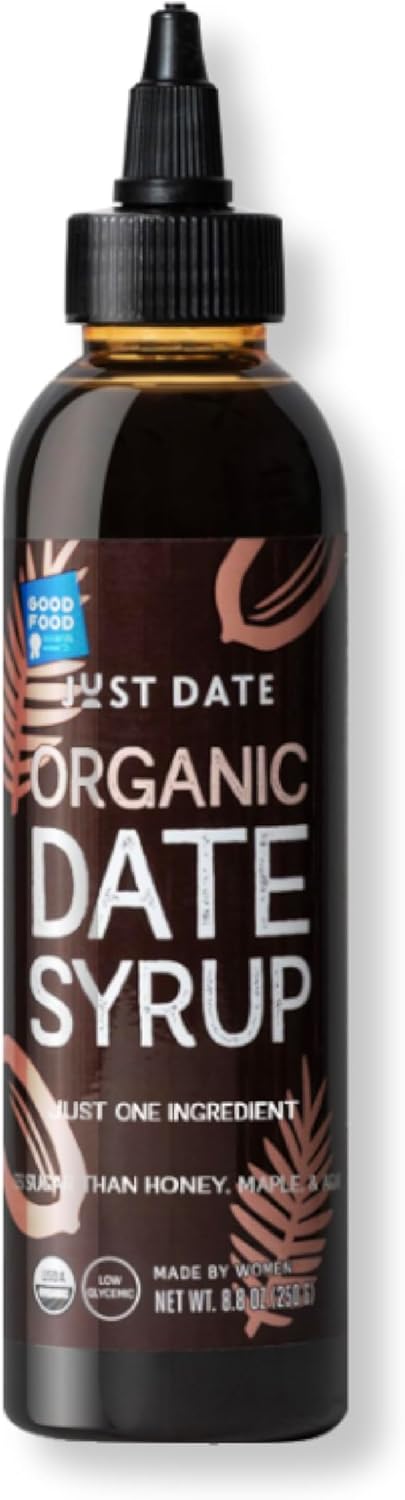 Just Date Syrup : Organic Date Sweetener | One 8.8 OZ Squeeze Bottle I Low-Glycemic, Vegan, Paleo | 1 Ingredient : 100% Organic Medjool Dates