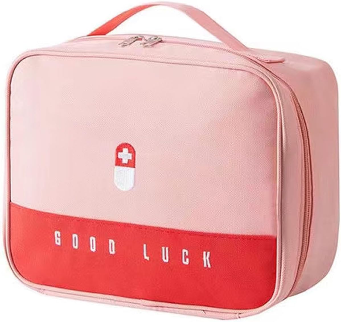 Travel Medicine Bag Pill Bottle Organizer Storage Pouch Medication Carrying Case Carrier for Traveling Medical Supplies, Medications, Pills, Bottles, Vitamins, Supplements (Pink)