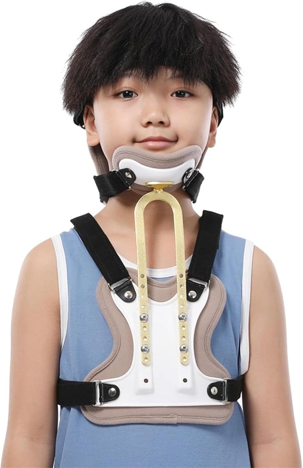 Children Spine Orthosis Neck Brace, Children Cervical Rehabilitation Brace, Freely Adjust The Size & Skin-Friendly and Breathable, U Lumbar Support, for Neck and Upper Back Injuries Relief.
