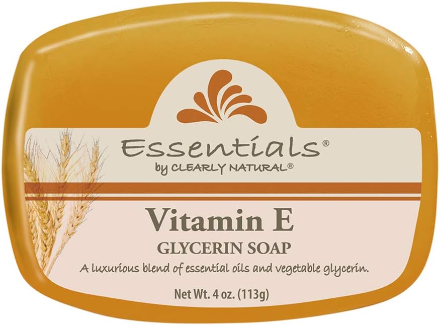 Clearly Natural Essentials Glycerin Bar Soap, Vitamin E, 4 Ounce, Pack of 12 (Packaging May Vary)