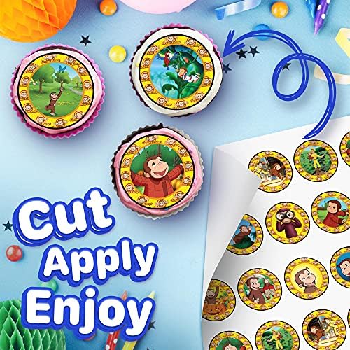 30 x Cupcake Toppers Themed of George Collection - Edible Cake Decorations | Uncut on Icing Sheet