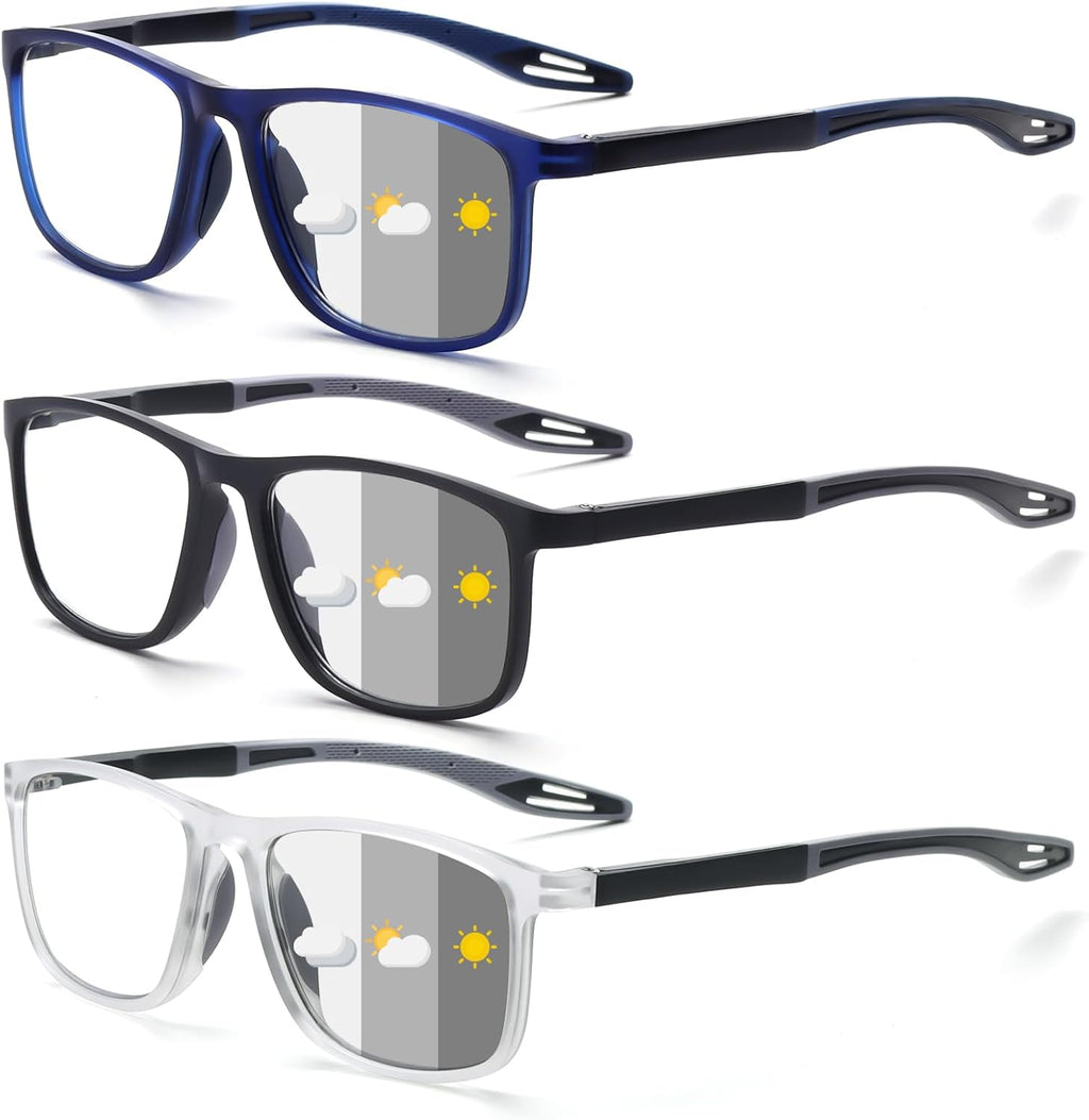 BLOEXCLU 6 Pack Reading Glasses for Men Sports Style Blue Light Blocking Readers with Spring Hinge Women Eyeglasses