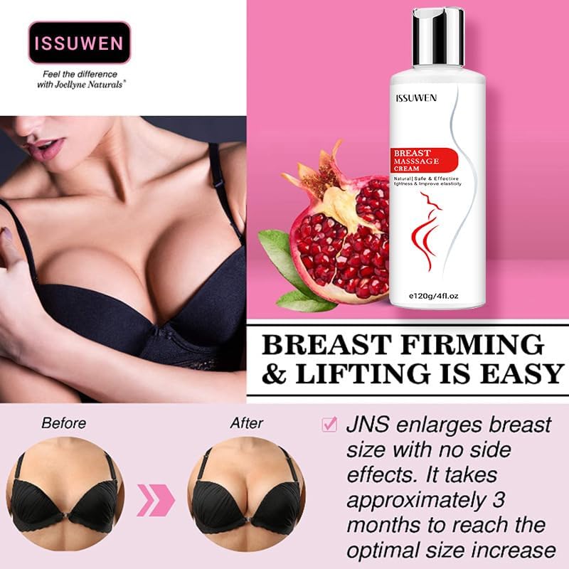Breast Enhancement Cream-Bust Firming and Lifting Formula for Bigger, Non-Greasy Cream for Visibly Fuller & Firmer Bust Line – Natural Bust Enhancer for Women