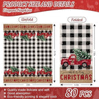 JarThenaAMCS 80Pcs Christmas Guest Napkin Black White Plaid Xmas Truck Disposable Paper Napkin Dinner Hand Towel Napkin for Christmas Holiday Party Supplies