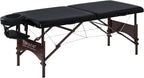 Master Massage 28" Argo Portable Massage Table in Black with Walnut Legs- Spa Bed for Tabletop Exercise & Massage- Beauty Bed Tattoo Bed- Lash Table