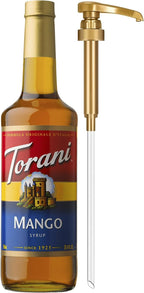 Torani Mango Syrup for Drinks, Flavoring for Iced Tea, Lemonade, and Sodas, Glass Bottle with Pump Included, 25.4 Fl Oz