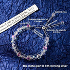 HANGINTHERE 925 Sterling Silver Crystal Bracelet for Womens Trendy,6"+4" Extension,Gift Boxed Rainbow Reflective Crystal for Birthday, Anniversary, Mother’s Day