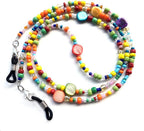 Decker Colorful Bead Women’s eyeglass chain eyewear retainer Mask Holder Reading glass Necklace Lanyard (Rainbow Beads)