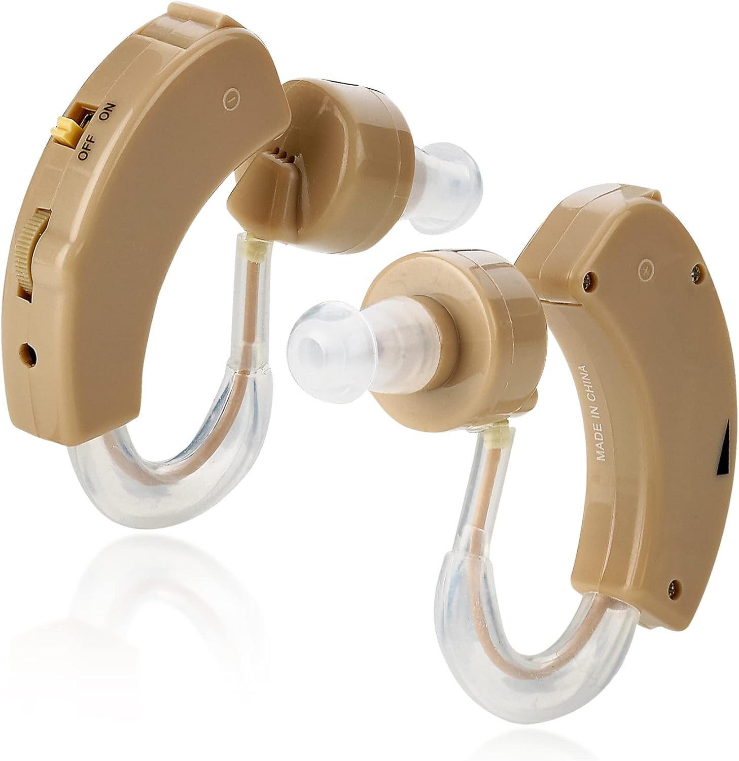 MEDca BTE Hearing Aids for Seniors - Behind the Ear Sound Amplifier Super Mini Size Sound Enhancer For Better Hearing (Pair)