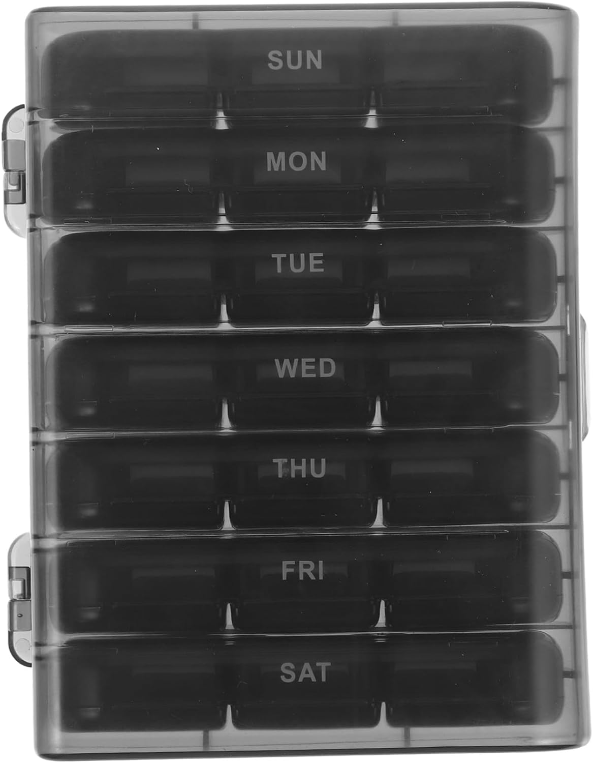 Portable Weekly Medicine Organizer Case Storage Container for Travel and Home Lightweight Pill Dispenser Box Featuring Protective Lid for Vitamins and Regular Supplements