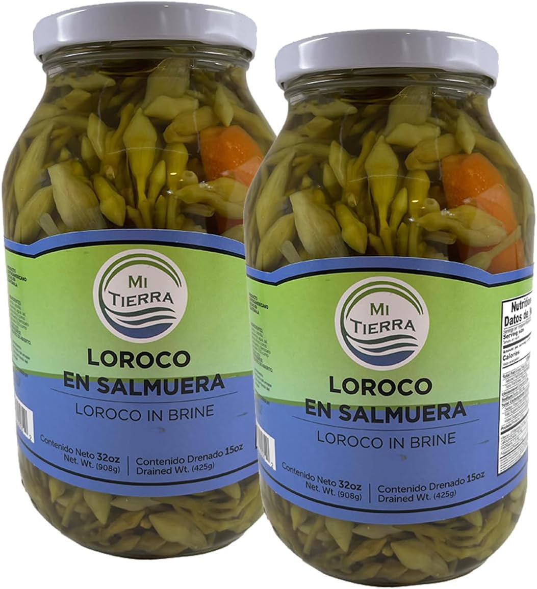 MI TIERRA - Loroco in Brine 32oz - Loroco En Salmuera - Pack of 2
