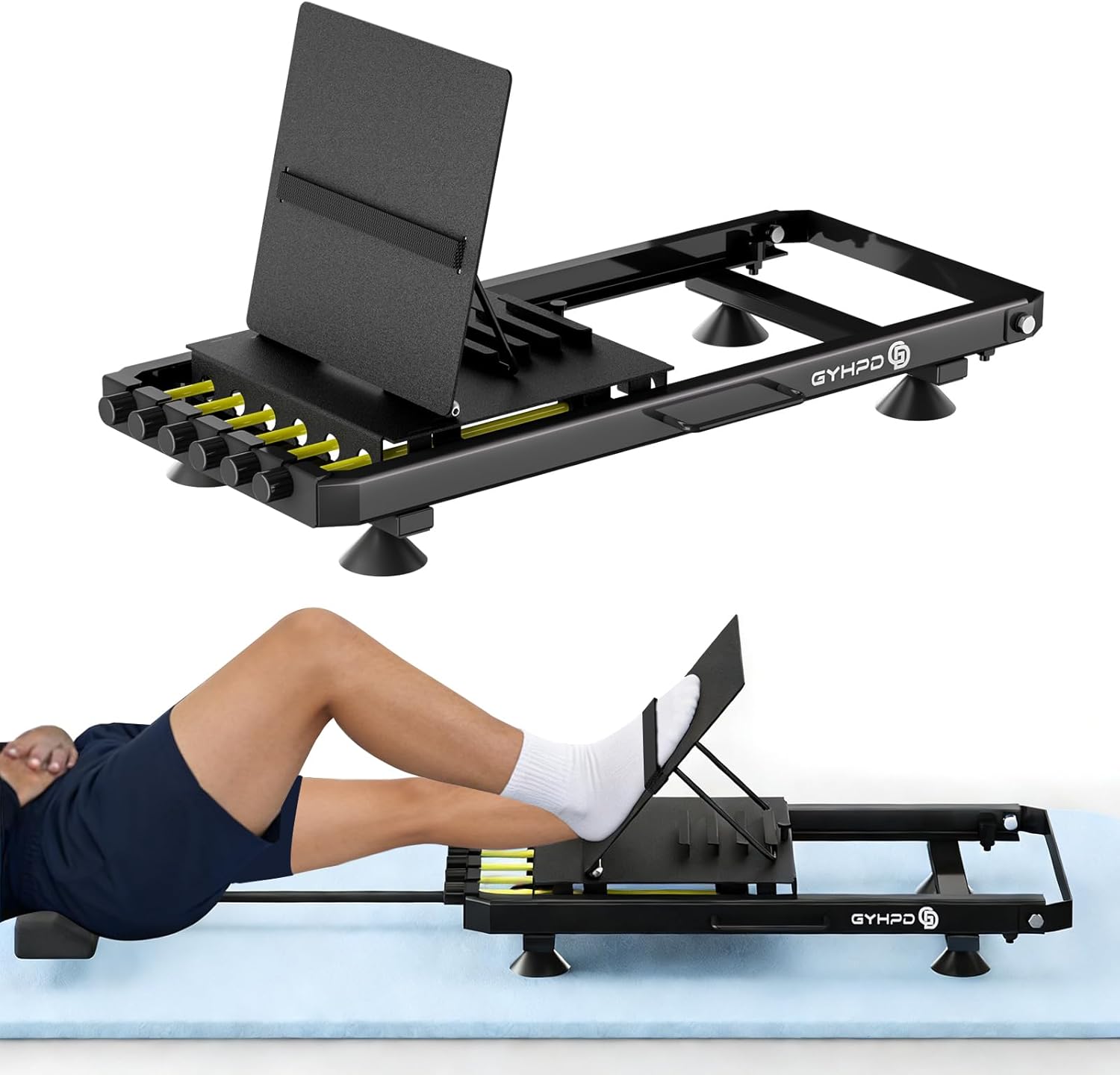 2026 New in-Bed Leg Press Machine for Rehab, Adjustable Low-Impact Leg Strength Trainer, Leg Exercise Equipment with Lumbar Pillow and 4 Bottom Suction Cups, 6 Resistance Levels up to 100 lb