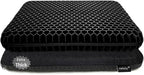 Gel Seat Cushion, Double Thick Breathable Honeycomb Design Absorbs Pressure Points Seat Cushion with Non-Slip Cover Gel Cushion for Office Chair Home Car Seat Cushion for Wheelchair (Black)