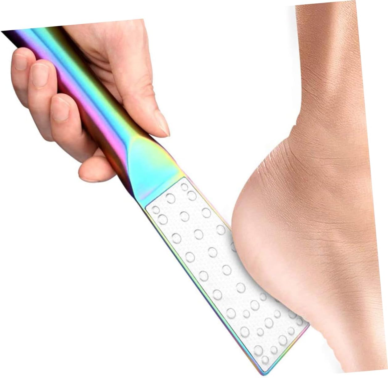 minkissy 1pc Dual-Sided Stainless Steel Foot Rasp Portable Callus Remover and Dead Skin Exfoliator Tool for Men and Women for Home and Professional Use