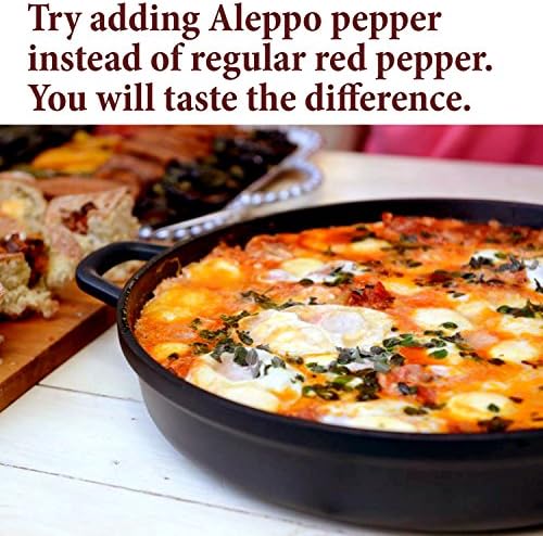 The Spice Way - Premium Aleppo Pepper |8 oz.| Crushed Aleppo Pepper Flakes (Halaby Pepper/Pul Biber/Marash Pepper/Aleppo Chili Flakes) Popular in Turkish and Middle Eastern/Mediterranean cooking