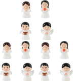 GANAZONO 12Pcs Mini Resin Pray Little Angel Fairy Cake Toppers Figurines Decorations Cherub Angel Statues Sculpture Outdoor Garden Decor
